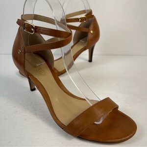 Ralph Lauren Tan Leather Strappy Heels 7.5B
